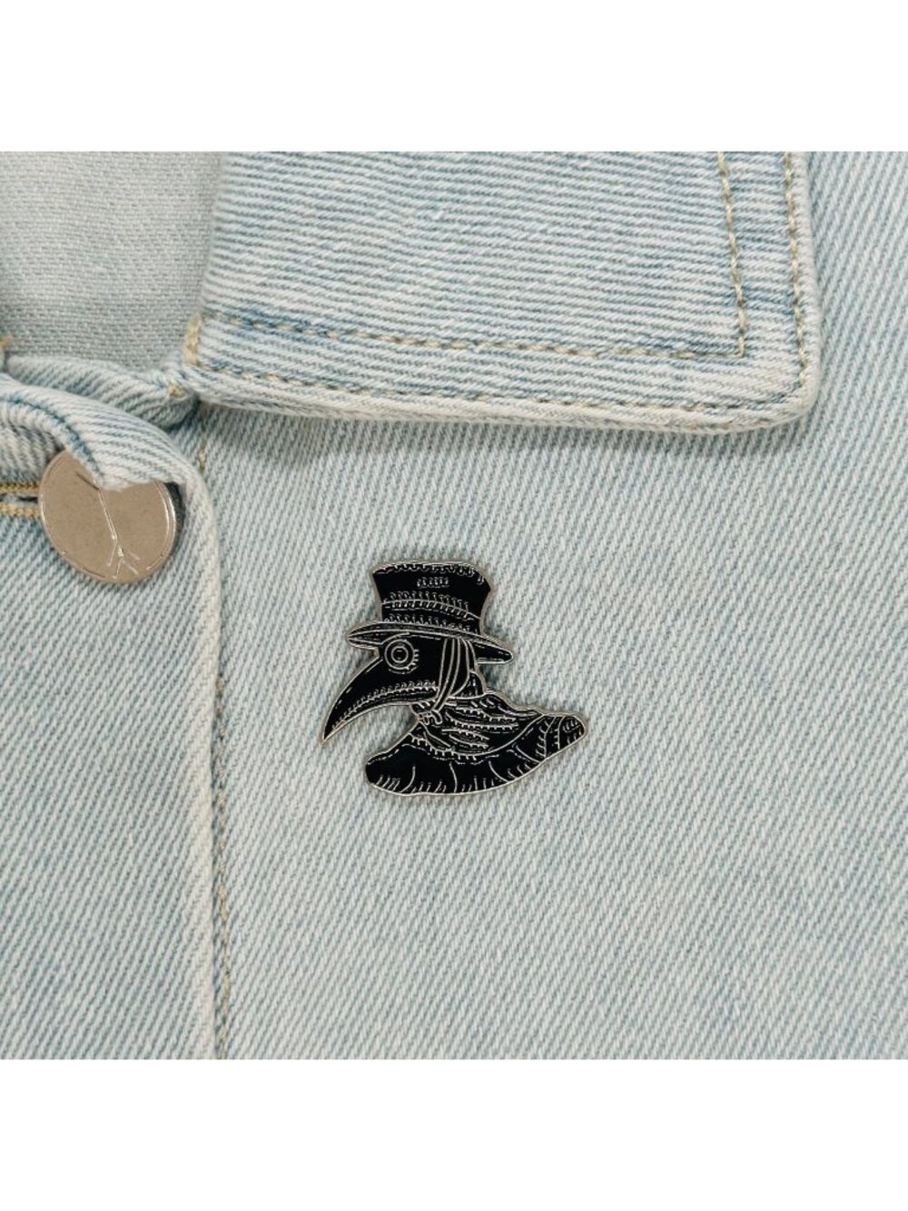 ✨Plague Doctor Black Brooch Pin Enamel Metal Badges Lapel Brooch Crow Raven✨